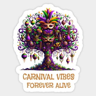 Mardi Gras Magic - Eternal Carnival Spirit Tree Sticker